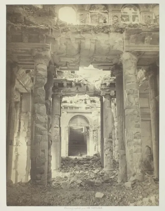 Framed Print : Paris Fire (The Grand Staircase Entrance), May 1871. Creator: Charles Soulier Framed Print : Paris Fire (The Grand Staircase Entrance), May 1871. Creator: Charles Soulier