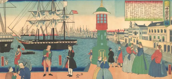 Framed Print : Paris, France, 6th month, 1862. Creator: Utagawa Yoshitora Framed Print : Paris, France, 6th month, 1862. Creator: Utagawa Yoshitora