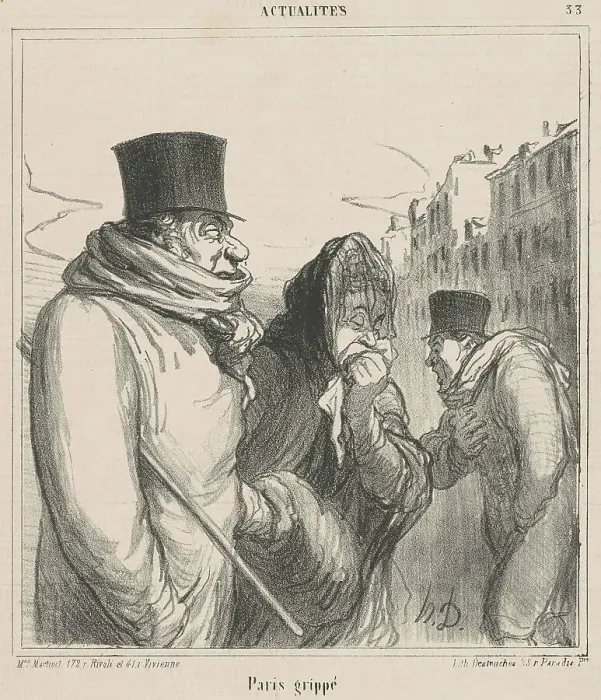 Framed Print : Paris grippé, 19th century. Creator: Honore Daumier Framed Print : Paris grippé, 19th century. Creator: Honore Daumier