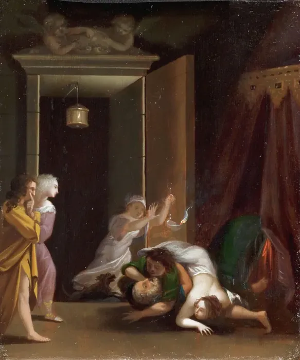 Framed Print : Paris and Helena Surprised by Menelaus, 1645-1680. Creator: Toussaint Gelton Framed Print : Paris and Helena Surprised by Menelaus, 1645-1680. Creator: Toussaint Gelton