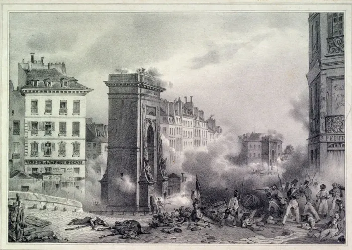 Framed Print : Paris. The July Revolution of 1830, 1830. Artist: Anonymous