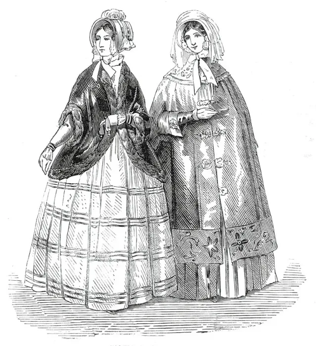 Framed Print : Paris and London Fashions for December, 1845. Creator: Unknown Framed Print : Paris and London Fashions for December, 1845. Creator: Unknown