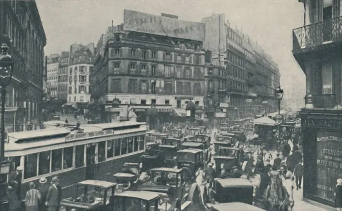 Framed Print : Why Paris Needs Constant Planning: Traffic Block in a Main Street, c1935 Framed Print : Why Paris Needs Constant Planning: Traffic Block in a Main Street, c1935