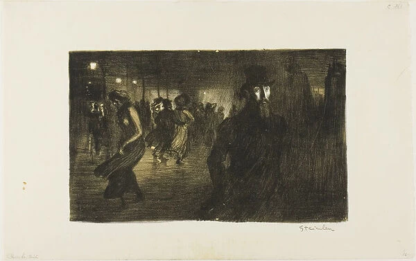 Paris, Night, 1903. Creator: Theophile Alexandre Steinlen