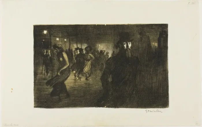 Framed Print : Paris, Night, 1903. Creator: Theophile Alexandre Steinlen Framed Print : Paris, Night, 1903. Creator: Theophile Alexandre Steinlen