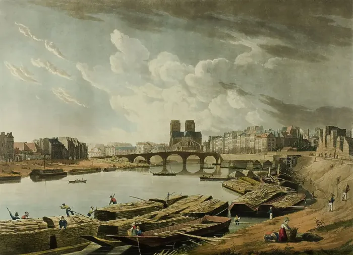 Framed Print : Paris, Notre Dame prise de L'Ile Louvier, n.d. Creator: Daniel Havell Framed Print : Paris, Notre Dame prise de L'Ile Louvier, n.d. Creator: Daniel Havell