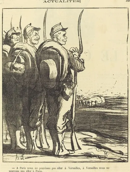 Framed Print : A Paris nous ne pouvions... aller a Versailles... 1871. Creator: Honore Daumier Framed Print : A Paris nous ne pouvions... aller a Versailles... 1871. Creator: Honore Daumier