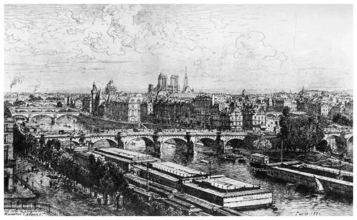 Framed Print : Paris Pris du Louvre, c1850-1895 (1924). Artist: Maxime Lalanne Framed Print : Paris Pris du Louvre, c1850-1895 (1924). Artist: Maxime Lalanne