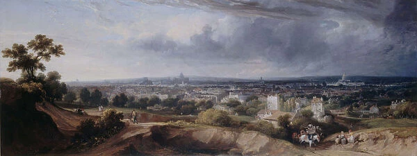Paris, seen from the heights of Montmartre, 1822. Creator: Arnald, George (1763-1841)