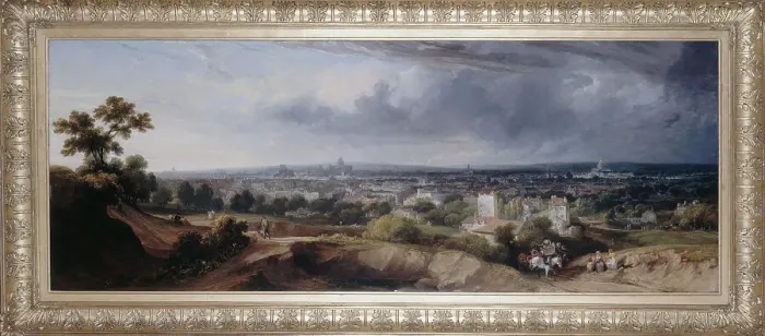 Framed Print : Paris, seen from the heights of Montmartre, in 1822. Creator: George Arnald Framed Print : Paris, seen from the heights of Montmartre, in 1822. Creator: George Arnald