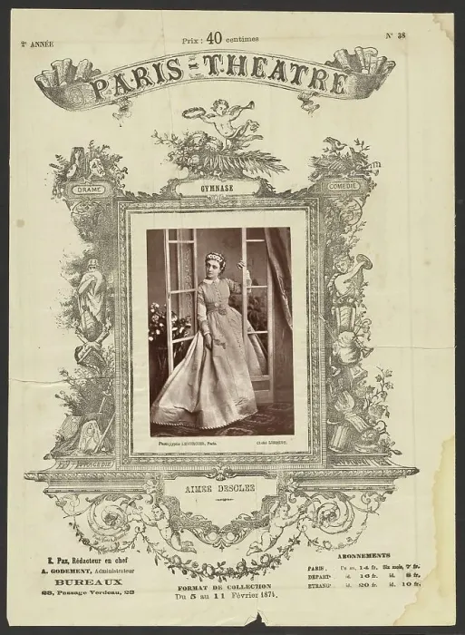 Framed Print : Paris Theatre: Aimee Desolee, 1874. Creator: Alphonse J. Liebert Framed Print : Paris Theatre: Aimee Desolee, 1874. Creator: Alphonse J. Liebert
