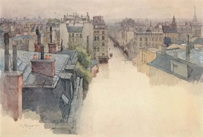 Framed Print : Paris viewed from Montmartre, 1915. Artist: Eugene Bejot