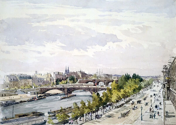 Paris, from the Window of the Salle d Apollon in the Louvre looking West, July 1867. Artist: Charles Claude Pyne