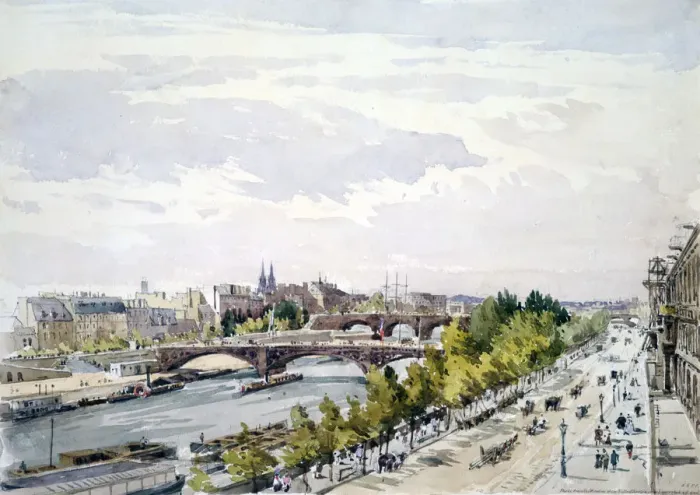 Framed Print : Paris, from the Window of the Salle d Apollon in the Louvre looking West, July 1867. Artist: Charles Claude Pyne Framed Print : Paris, from the Window of the Salle d Apollon in the Louvre looking West, July 1867. Artist: Charles Claude Pyne