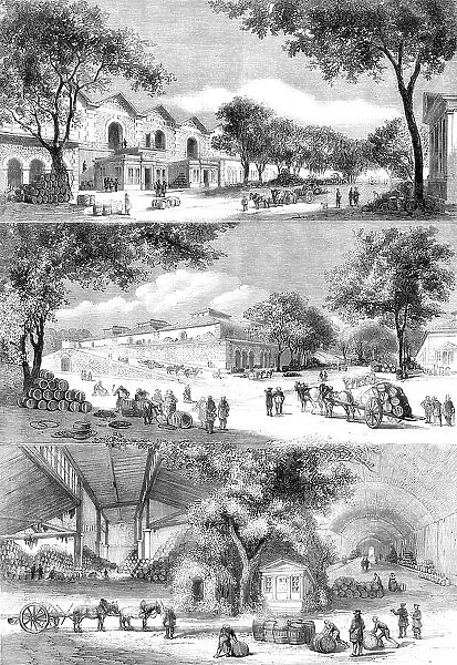 The Paris Wine Market: the Brandy Quarter, Rues de Languedoc and de la Côte d'Or, the Cellars, 1860. Creator: Unknown