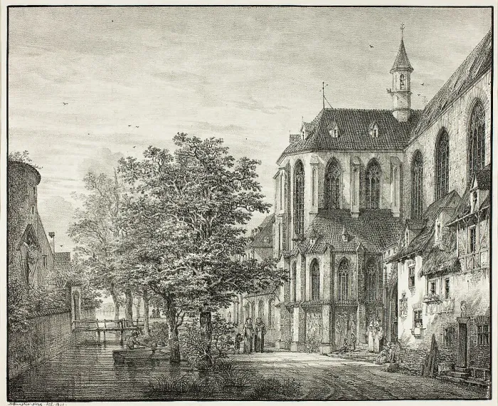 Framed Print : Parish Church at Boppard on the Rhine, 1822. Creator: Domenico Quaglio II Framed Print : Parish Church at Boppard on the Rhine, 1822. Creator: Domenico Quaglio II
