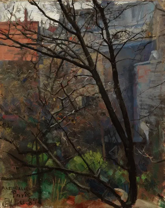 Framed Print : Parisian backyard, 1884. Creator: Akseli Gallen-Kallela Framed Print : Parisian backyard, 1884. Creator: Akseli Gallen-Kallela