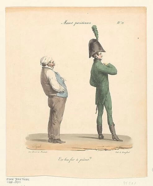 Parisian customs: Are you pleased with yourself?, 1825. Creator: Edme Jean Pigal