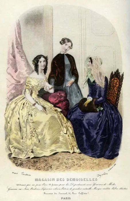 Framed Print : Parisian fashions of the 19th century, 1849 (1938) Framed Print : Parisian fashions of the 19th century, 1849 (1938)