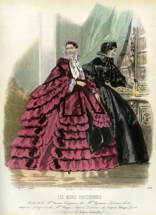 Framed Print : Parisian fashions of the 19th century, 1857 (1938) Framed Print : Parisian fashions of the 19th century, 1857 (1938)