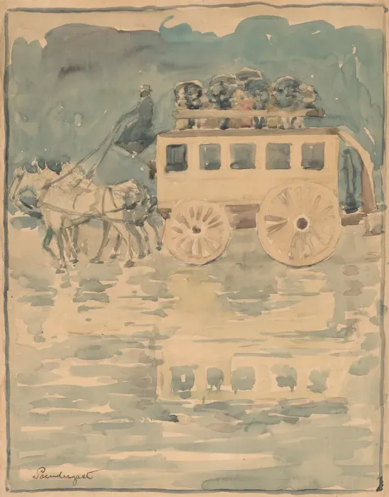 Framed Print : Parisian Omnibus, 1893 / 1894. Creator: Maurice Brazil Prendergast Framed Print : Parisian Omnibus, 1893 / 1894. Creator: Maurice Brazil Prendergast