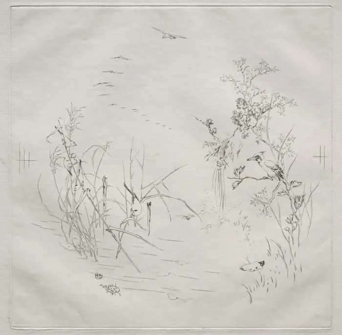 Framed Print : Parisian Service (Haviland service): Calm (no. 3), 1875. Creator: Felix Bracquemond (French Framed Print : Parisian Service (Haviland service): Calm (no. 3), 1875. Creator: Felix Bracquemond (French