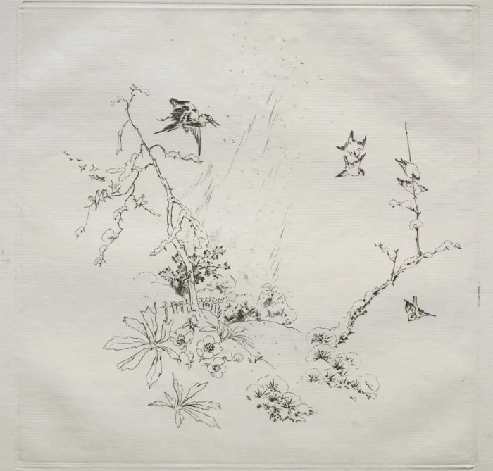 Framed Print : Parisian Service (Haviland service): Snow (no. 6), 1875. Creator: Felix Bracquemond (French Framed Print : Parisian Service (Haviland service): Snow (no. 6), 1875. Creator: Felix Bracquemond (French