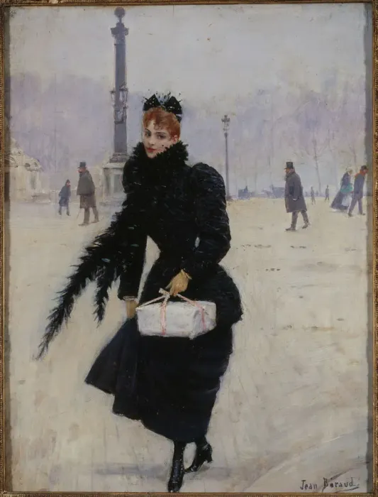 Framed Print : Parisian woman, Place de la Concorde Framed Print : Parisian woman, Place de la Concorde