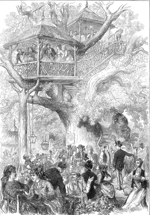 Framed Print : Parisians at Sceaux: dining in a tree, 1872. Creator: Unknown Framed Print : Parisians at Sceaux: dining in a tree, 1872. Creator: Unknown