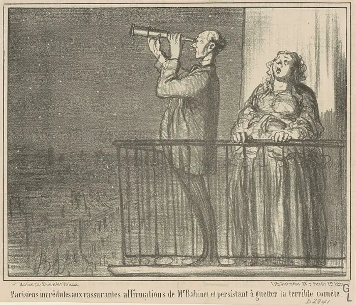 Framed Print : Parisiens incrédules... 19th century. Creator: Honore Daumier Framed Print : Parisiens incrédules... 19th century. Creator: Honore Daumier