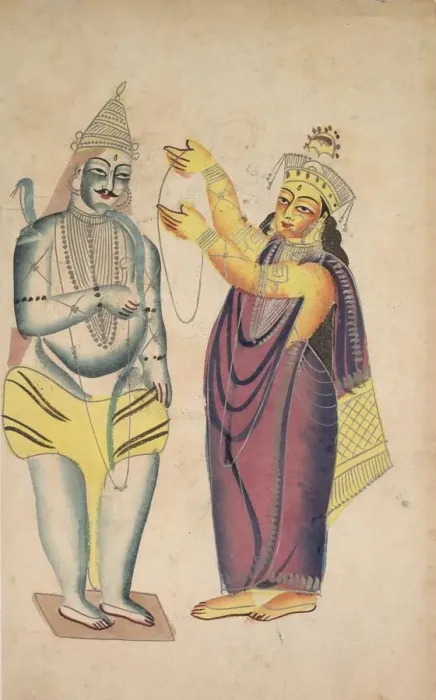 Framed Print : Parivati Placing a Wedding Garland on Shiva, 1800s. Creator: Unknown Framed Print : Parivati Placing a Wedding Garland on Shiva, 1800s. Creator: Unknown