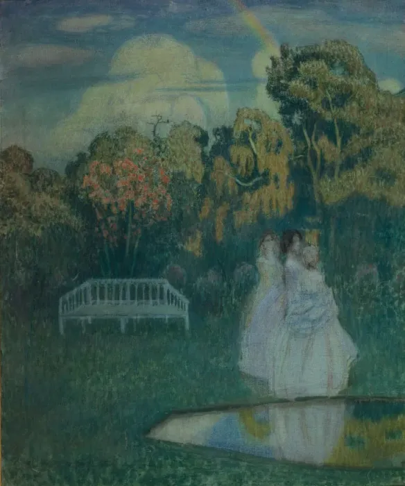 Framed Print : Park bathed in shadows, 1904. Artist: Borisov-Musatov, Viktor Elpidiforovich (1870-1905) Framed Print : Park bathed in shadows, 1904. Artist: Borisov-Musatov, Viktor Elpidiforovich (1870-1905)