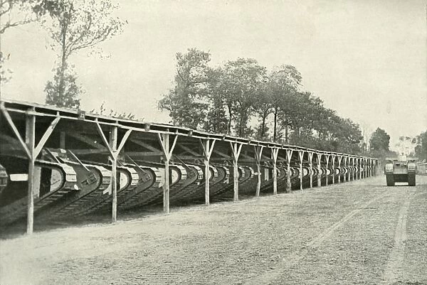 A Park of British Tanks just behind the front line, (1919). Creator: Unknown