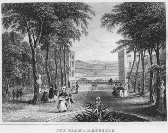 Framed Print : The Park in Brussels, 1850. Artist: H Bond Framed Print : The Park in Brussels, 1850. Artist: H Bond