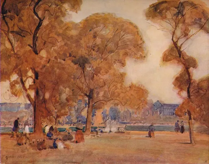 Framed Print : In The Park, c1864-1906, (1906). Creator: Alfred Edward East Framed Print : In The Park, c1864-1906, (1906). Creator: Alfred Edward East
