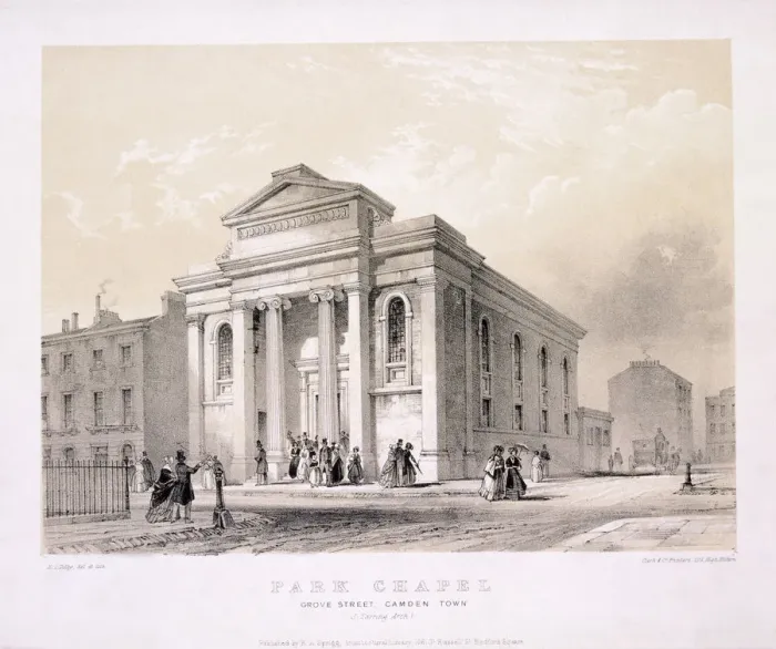 Framed Print : Park Chapel, Camden Town, London, c1850. Artist: Edwin Thomas Dolby Framed Print : Park Chapel, Camden Town, London, c1850. Artist: Edwin Thomas Dolby