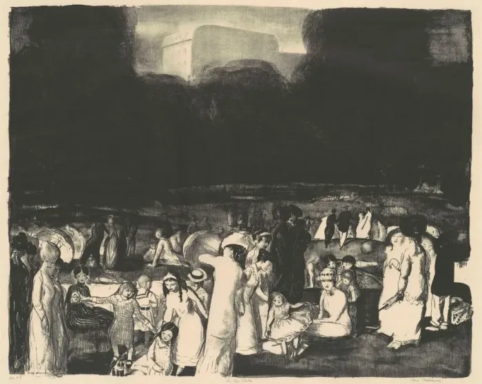 Framed Print : In the Park, Dark, 1916. Creator: George Wesley Bellows Framed Print : In the Park, Dark, 1916. Creator: George Wesley Bellows