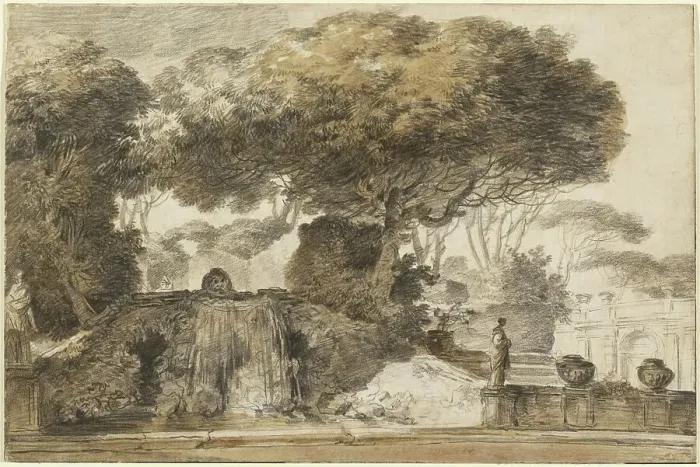 Framed Print : Park of an Italian Villa, 1774 / 1775. Creator: Francois-Andre Vincent Framed Print : Park of an Italian Villa, 1774 / 1775. Creator: Francois-Andre Vincent