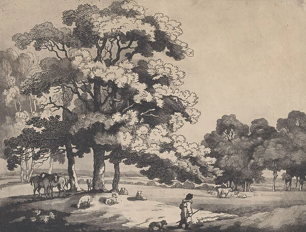A Park Landscape, 1783-89. 1783-89. Creator: Thomas Rowlandson