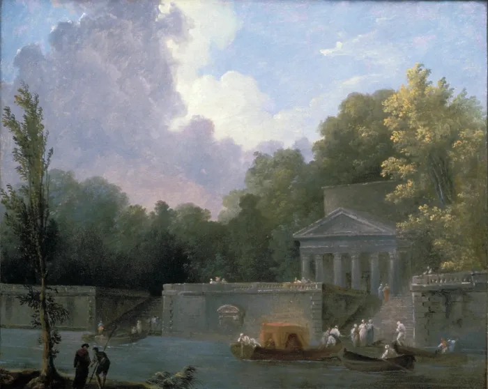 Framed Print : Park Scene, 18th century. Creator: Hubert Robert Framed Print : Park Scene, 18th century. Creator: Hubert Robert