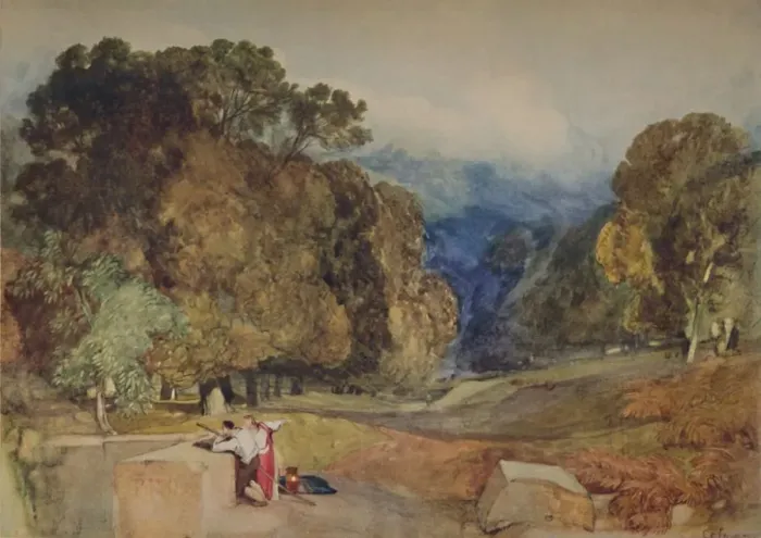 Framed Print : Park Scene, 1923. Artist: John Sell Cotman Framed Print : Park Scene, 1923. Artist: John Sell Cotman