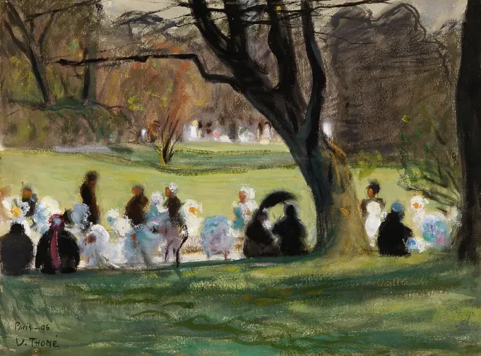 Framed Print : Park Scene from Paris, 1906. Creator: Verner Thome Framed Print : Park Scene from Paris, 1906. Creator: Verner Thome