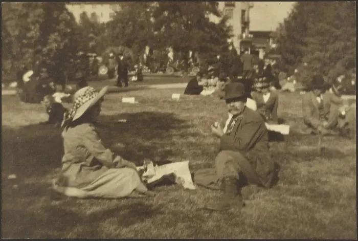 Framed Print : Park Scene, Possibly Self-Portrait, 1907-1943. Creator: Louis Fleckenstein Framed Print : Park Scene, Possibly Self-Portrait, 1907-1943. Creator: Louis Fleckenstein