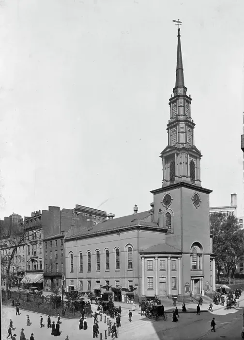 Framed Print : Park Street Church, Boston, Mass. between 1900 and 1920. Creator: Unknown Framed Print : Park Street Church, Boston, Mass. between 1900 and 1920. Creator: Unknown