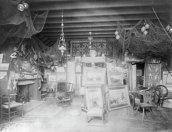 Parker Mann's studio, between c1890 and c1910. Creator: Frances Benjamin Johnston
