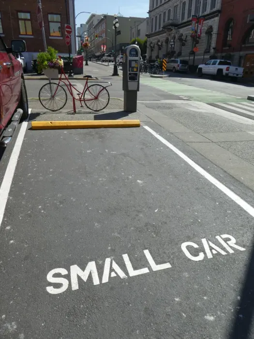 Framed Print : Parking bay for small car, Victoria, British Columbia, Canada 2018. Creator: Unknown Framed Print : Parking bay for small car, Victoria, British Columbia, Canada 2018. Creator: Unknown