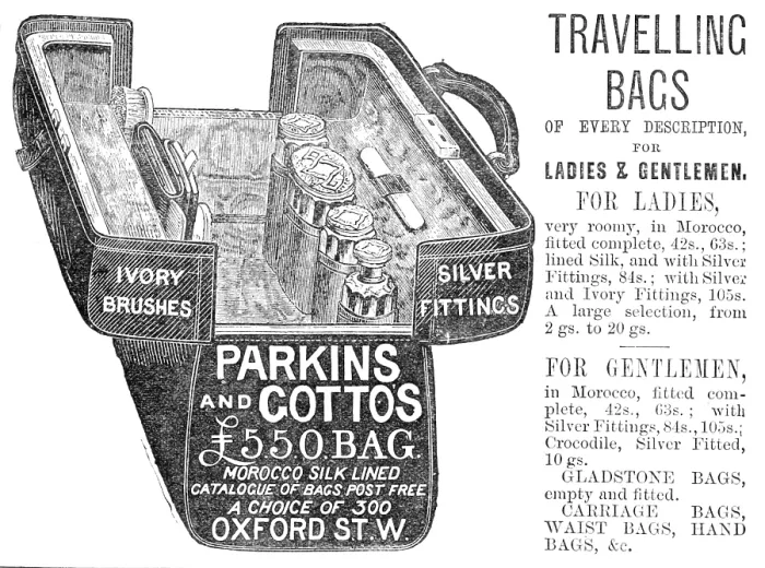 Framed Print : Parkins and Gotto's £5.5.0. Bag, 1883. Creator: Unknown. Parkins and Gotto's £5.5.0. Bag, 1883. Creator: Unknown Framed Print : Parkins and Gotto's £5.5.0. Bag, 1883. Creator: Unknown. Parkins and Gotto's £5.5.0. Bag, 1883. Creator: Unknown