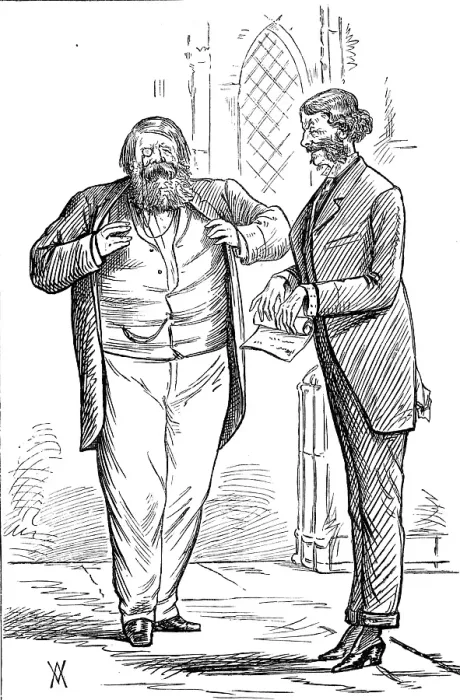 Framed Print : Parliamentary Sketches: in the Lobby - a pair of privy councillors, 1880. Creator: Unknown Framed Print : Parliamentary Sketches: in the Lobby - a pair of privy councillors, 1880. Creator: Unknown