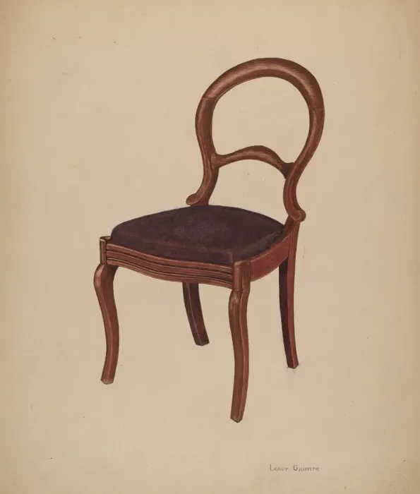 Framed Print : Parlor Chair, c. 1940. Creator: LeRoy Griffith Framed Print : Parlor Chair, c. 1940. Creator: LeRoy Griffith