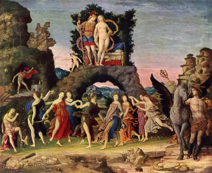 Framed Print : The Parnassus: Mars and Venus, 1497, (1929). Artist: Andrea Mantegna Framed Print : The Parnassus: Mars and Venus, 1497, (1929). Artist: Andrea Mantegna